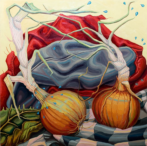 Double Onion, 2002, Oil on Panel, 60 x 60”  