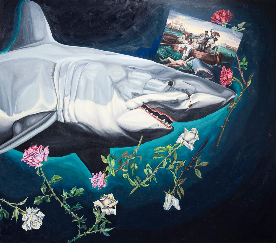 Copley and the Shark, Oil on Panel, 84" x 96"
